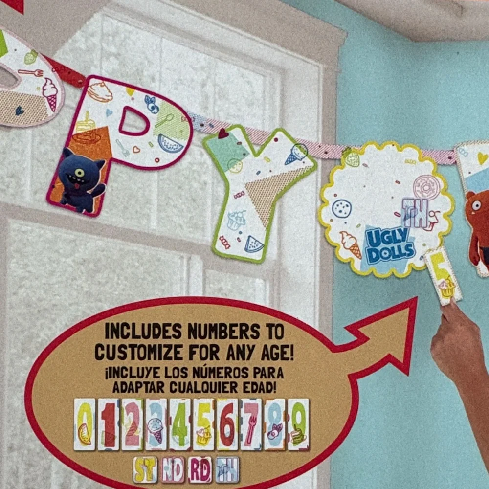 UglyDolls Movie Birthday Add-An-Age Letter Banner Kit, 25 Pc.